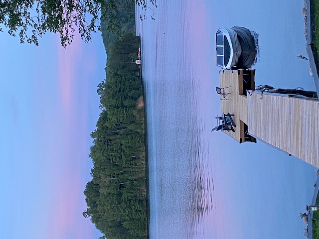 Cozy seating area by large windows