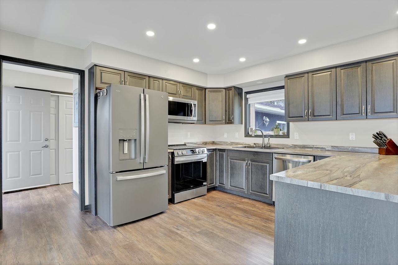 Kitchen with stainless appliances