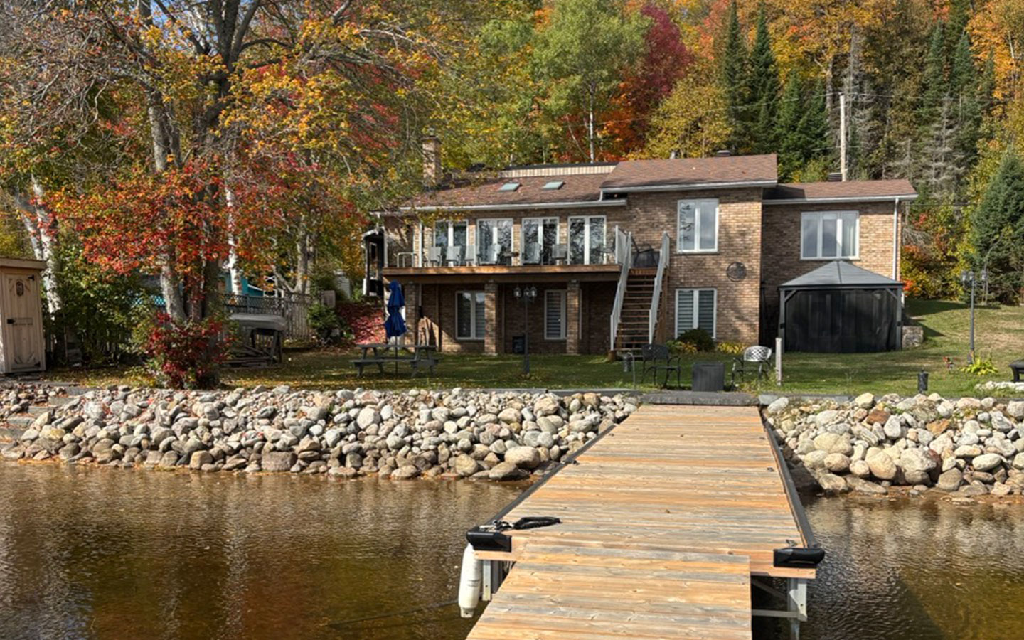 Baptiste Lake view from the retreat deck
